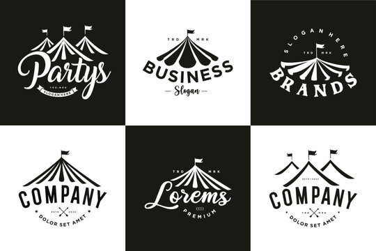 set of event tent logo design illustrations for Party and Wedding 