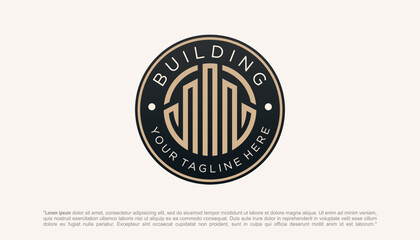vintage building logo design