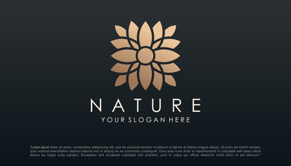 Lotus flower yoga logo design vector.