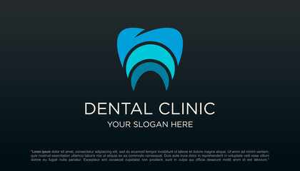 dental clinic tooth logo design vector illustration.