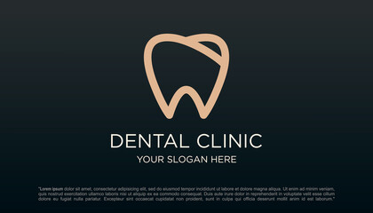 dental clinic tooth logo design vector illustration.