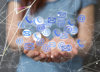 Online people network. Using internet for communication..