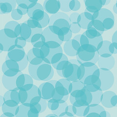Blue seamless pattern with translucent circles. Design for printing on fabric, paper. Vector illustration.