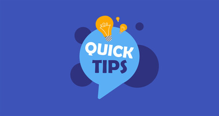 Quick tips, helpful tricks vector logos, emblems and banners.