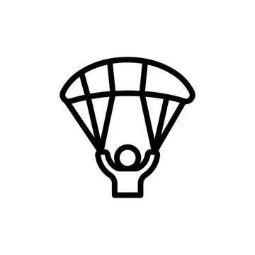 recommend clip art: Parachute Icon. Line Art Style Design Isolated On White Background
