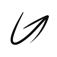 Arrow vector hand draw dynamic style black color isolated on background for infographic, pictogram. Arrow up logo. 10 eps