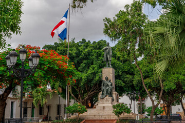 Dominican Republic. City of Santo Domingo. Zone Colonial. Monument to Juan Pablo Duarte.