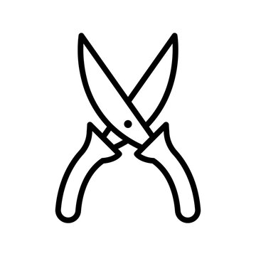 recommend clip art: Pruners Icon. Line Art Style Design Isolated On White Background