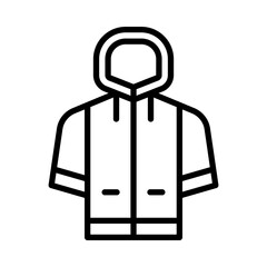 Raincoat Icon. Line Art Style Design Isolated On White Background