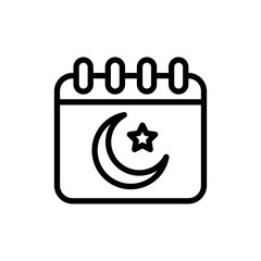 Ramadan Icon. Line Art Style Design Isolated On White Background