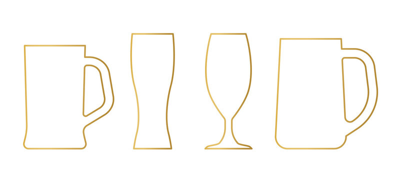 set of golden eer glasses- vector illustration