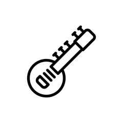 Sitar Icon. Line Art Style Design Isolated On White Background