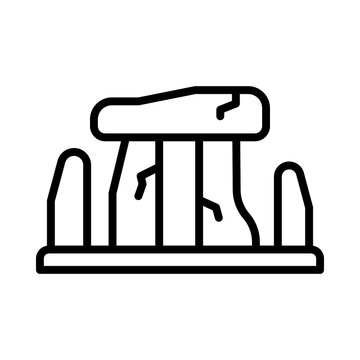 recommend clip art: Stonehenge Icon. Line Art Style Design Isolated On White Background