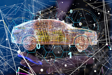 digital car technology smart in virtuel room