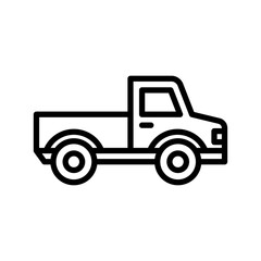 Truck Icon. Line Art Style Design Isolated On White Background