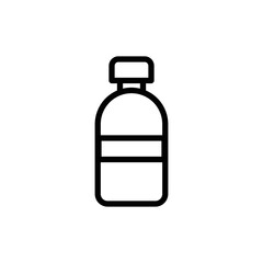 Water Bottle Icon. Line Art Style Design Isolated On White Background