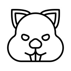 Wombat Icon. Line Art Style Design Isolated On White Background