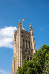 houses of parliament and Westminster bridge London england uk 