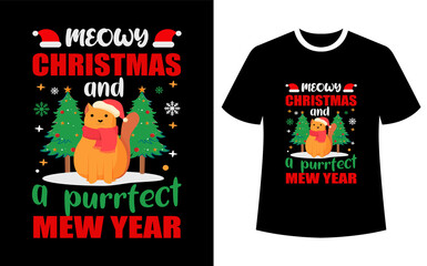Fototapeta premium Merry christmas and holiday tshirt design
