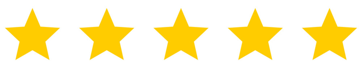 Obraz premium Five stars rating icons. Customer feedback concept. Quality shape design.