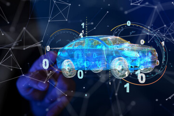 digital car technology smart in virtuel room