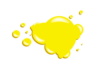 Doodle Style Vector Yellow Color Paint Drops. Paint Splash Isolated on Transparent Background. Shining Wet Paint Splash. Isolated Liquid ripples. Water Drops. Yellow Color Paint Splash and Ripples.