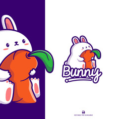 Rabbit Logo Isolated Cartoon Icon Illustration