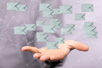  email icon concept in hand background