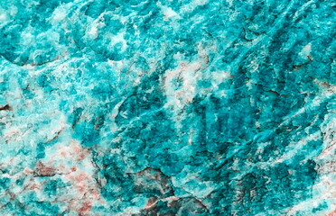Bright Blue Turquoise Marble. Color Stone Surface. Beautiful Turquoise Stone Texture. Granite Close up Photo