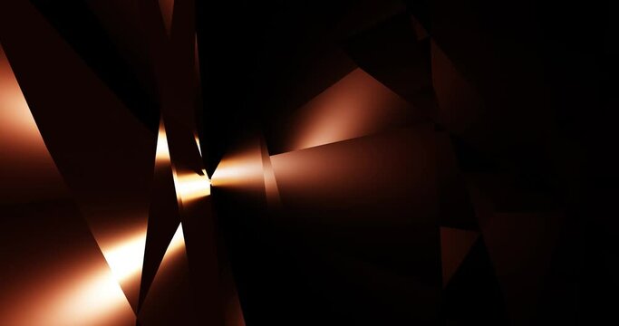 3d render with contrast low poly background with orange highlight