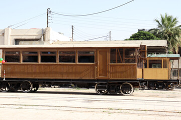 Obraz premium Amman, Jordan : An old Turkish Ottoman steam train in Jordan - Hedjaz Jordan Railway