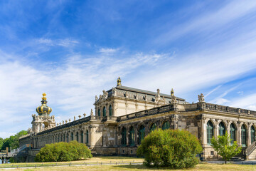 Fototapeta na wymiar Zwinger. Panorama of the historic Zwinger complex in Dresden, Germany.
