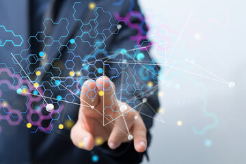 Abstract network of physical devices on the Internet using a network connection with statistics...