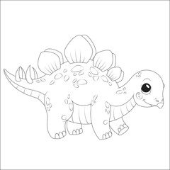 funny dinosaur coloring page for kids