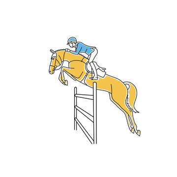 recommend clip art: Equestrian show jumping vector icon. Simple element illustration. Can be used for web and mobile