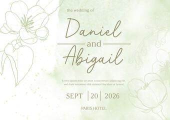 invitation card with flowers