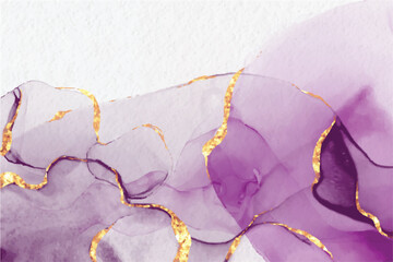Golden Blue Purple Watercolor Texture Background