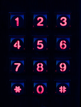 Digital code panel display with numbers
