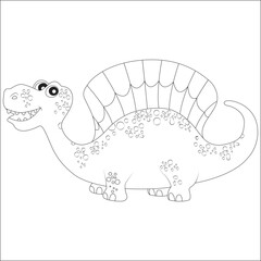 funny dinosaur coloring page for kids