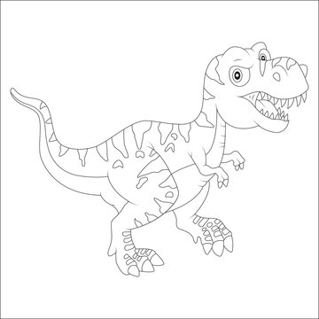 funny dinosaur coloring page for kids