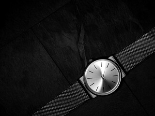 Srebrny zegarek - obrazy, fototapety, plakaty