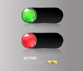Buttons social media set collection steel on background color black 7