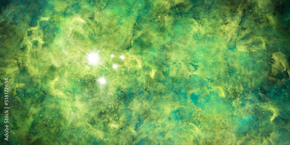 Wall mural space background with realistic nebula and shining stars. abstract scientific background with nebula