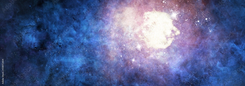 Wall mural space background with realistic nebula and shining stars. abstract scientific background with nebula