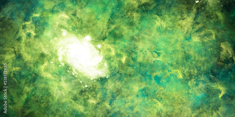 Wall mural space background with realistic nebula and shining stars. abstract scientific background with nebula