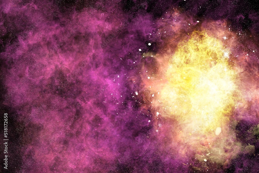 Wall mural space background with realistic nebula and shining stars. abstract scientific background with nebula