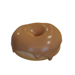 Realistic donut with colored icing.