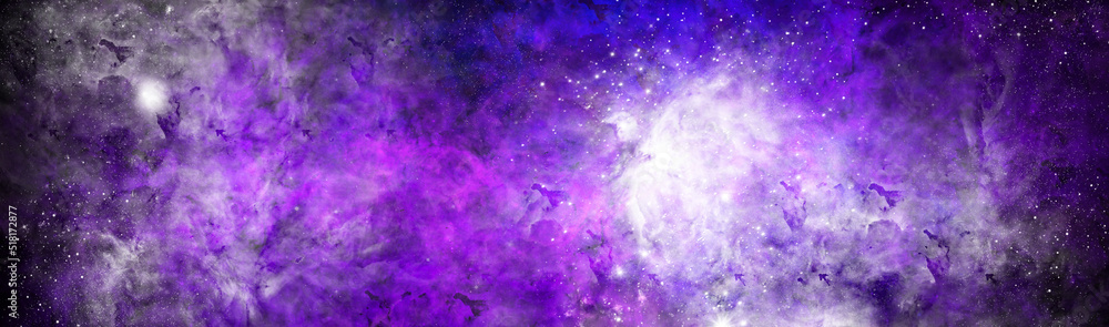 Wall mural space background with realistic nebula and shining stars. abstract scientific background with nebula