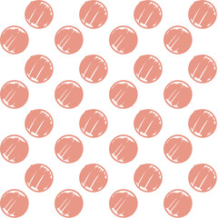 Hatched circle abstract pink peach seamless pattern for textile