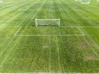 Aerial view of a soccer field